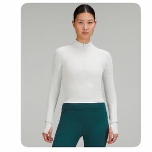 Lululemon It's Rulu Ribbed Cropped Top - Vapor - size 6